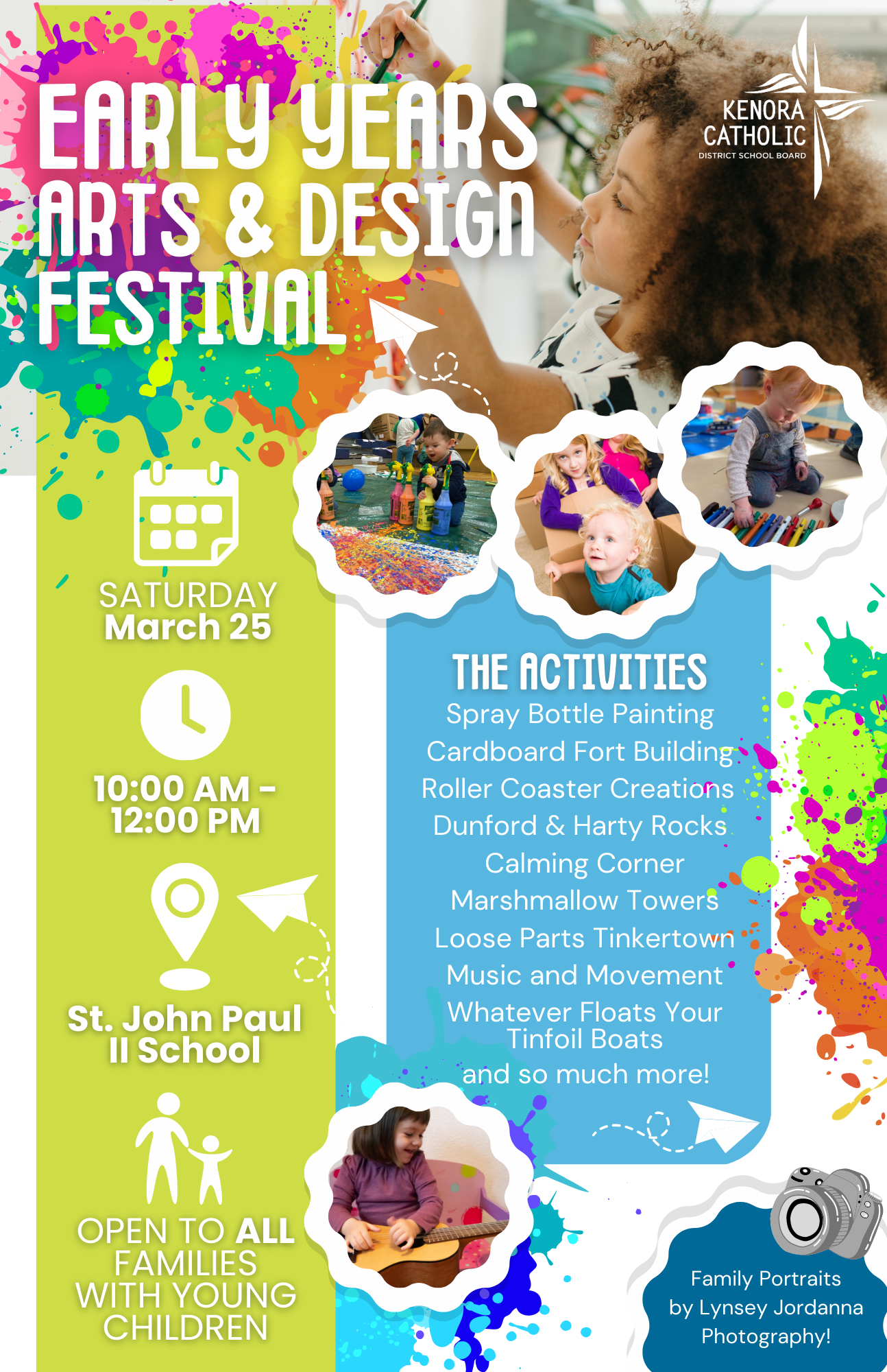 The Early years Arts Festival is on Saturday, March 25